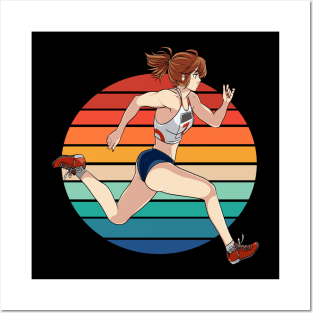 Track and Field Hurdling Sprinter Female Runner Posters and Art